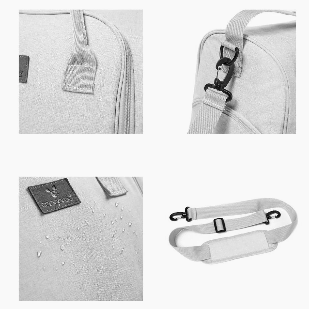 Cangaroo Wickeltasche Jossie Wickelunterlage, Reißverschluss, Gurt verstellbar grau