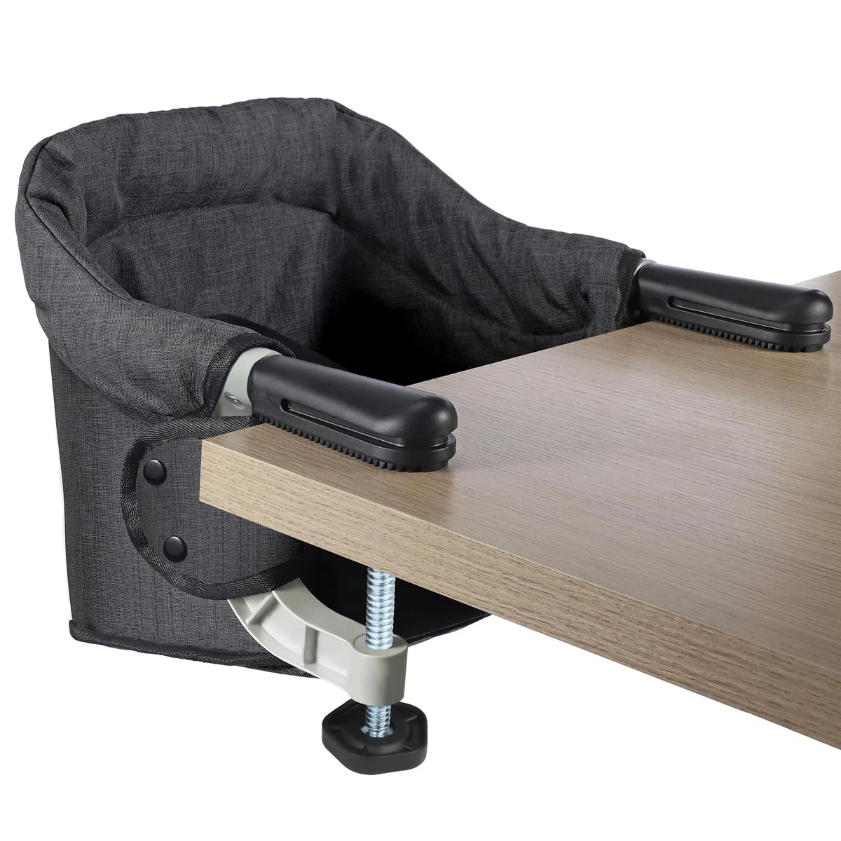 Toogel Klappbarer Tischsitz, Tragbarer Baby Hochstuhl mit Sicherheitsgurt, Kinderstuhl zum Anklippen, Sitzerhöhung Stuhlsitz Babysitz mit Transporttasche für Zuhause und Unterwegs (Schwarz)