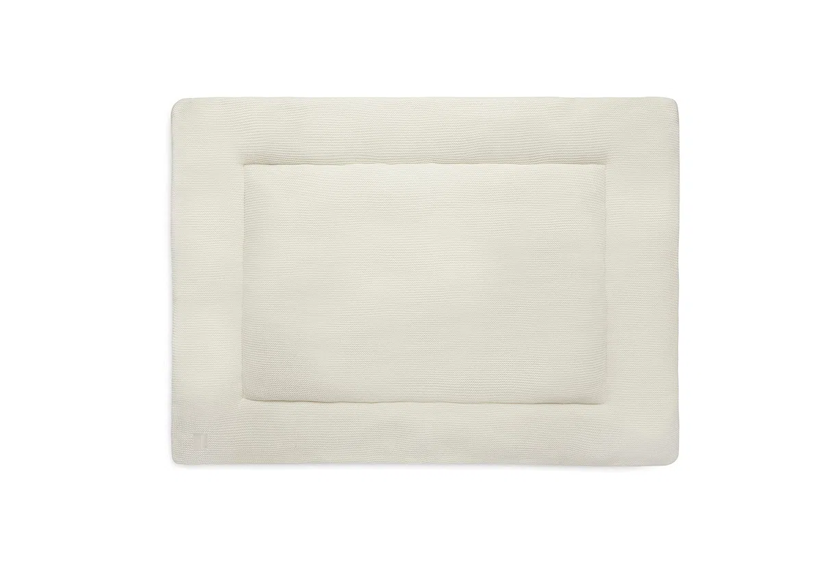 Jollein Krabbeldecke für Baby - Basic Knit, Ivory - Laufgittereinlage - 75x95 cm - Spieldecke Baby - Elfenbeinfarben