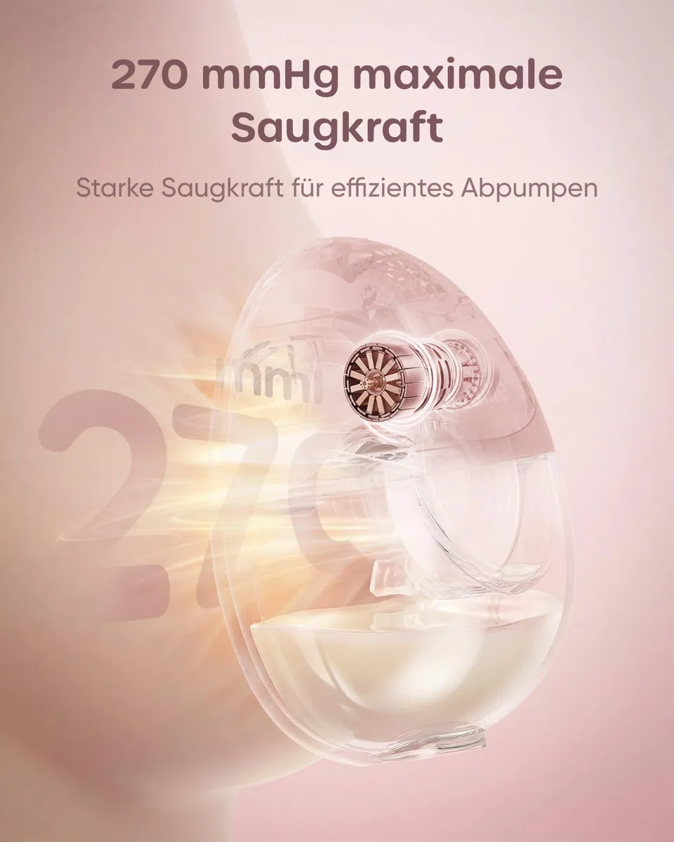 Nuliie JoyFlow Air Milchpumpe Elektrisch Freihändig, schlank & kompakt für effizientes Abpumpen, tragbare Milchpumpe mit 3 Modi & 12 Stufen, 27 mm Flansch mit 15/18/21/24 mm Einsätzen (2 Packs, Rosa)