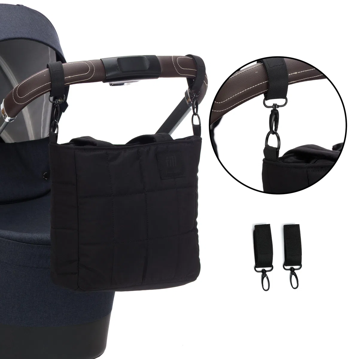 Fillikid Wickeltasche Vienna Small Exklusiv | Baby Windeltasche für unterwegs | Inkl Wickelunterlage, viele Fächer, Schultergurt & Haken für Kinderwagen und Buggy | Wickel Organizer ab Geburt