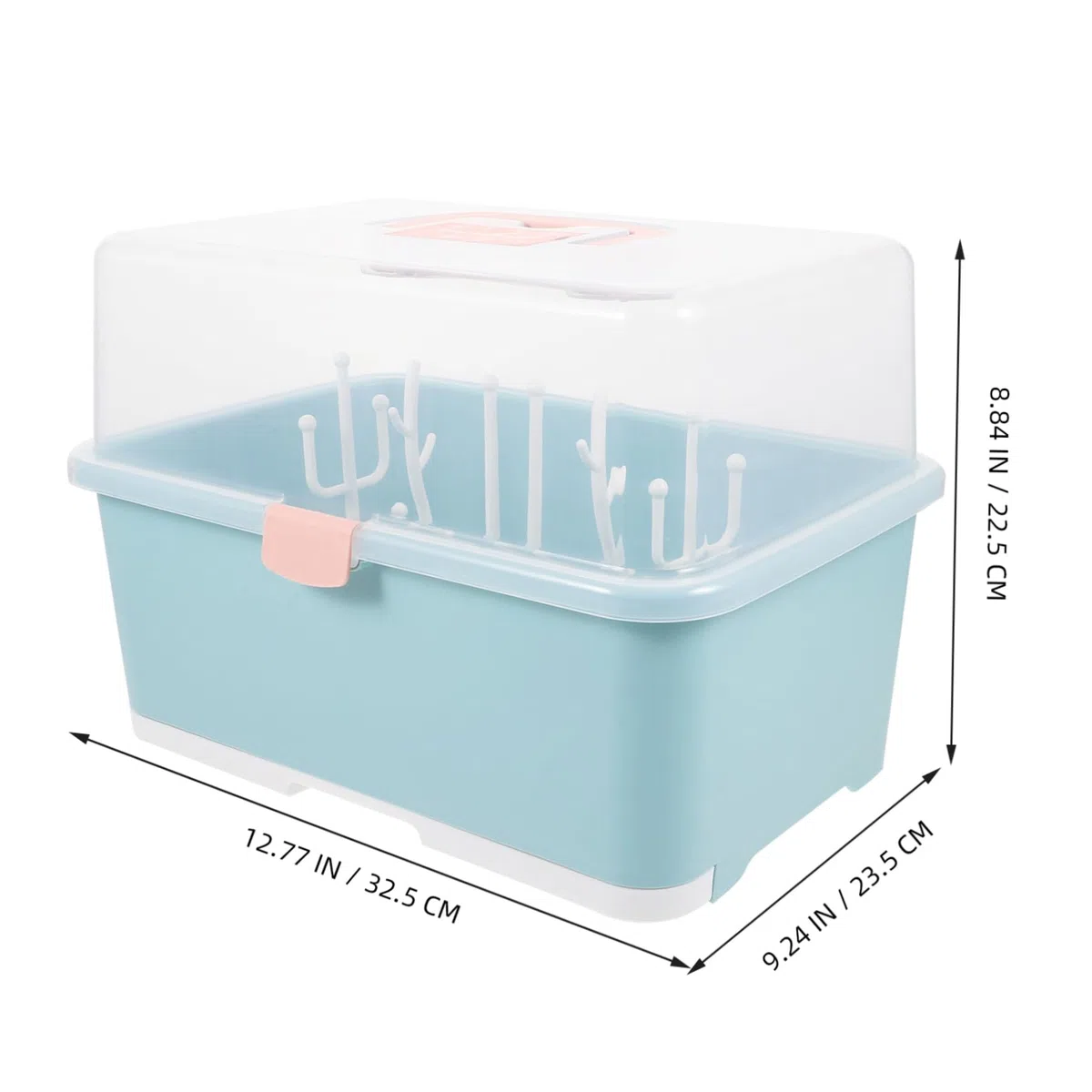 Babyflaschen Aufbewahrungsbox mit Trockenständer, 1 Stück, Grün | Pp Ausführung, für Schnuller und Stillzubehör, Stabiles Design, Babyshower Geeignet