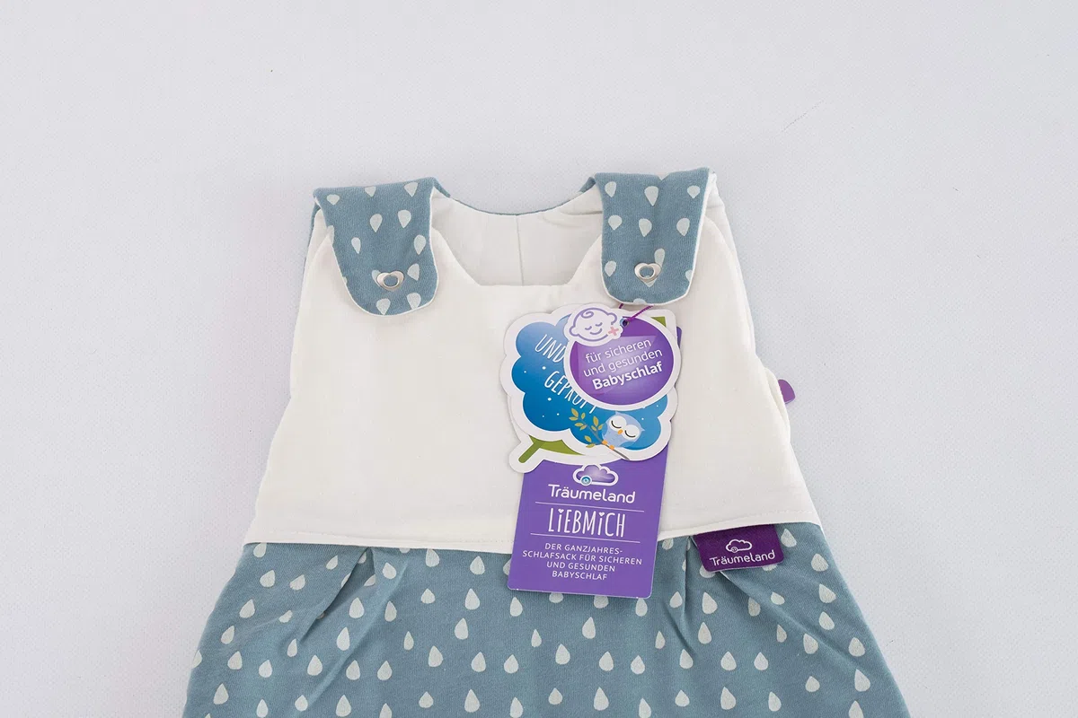 Träumeland S0102753 Schlafsack SET LIEBMICH Tropfen Ozeanblau 3 teilig 56/62, mehrfarbig