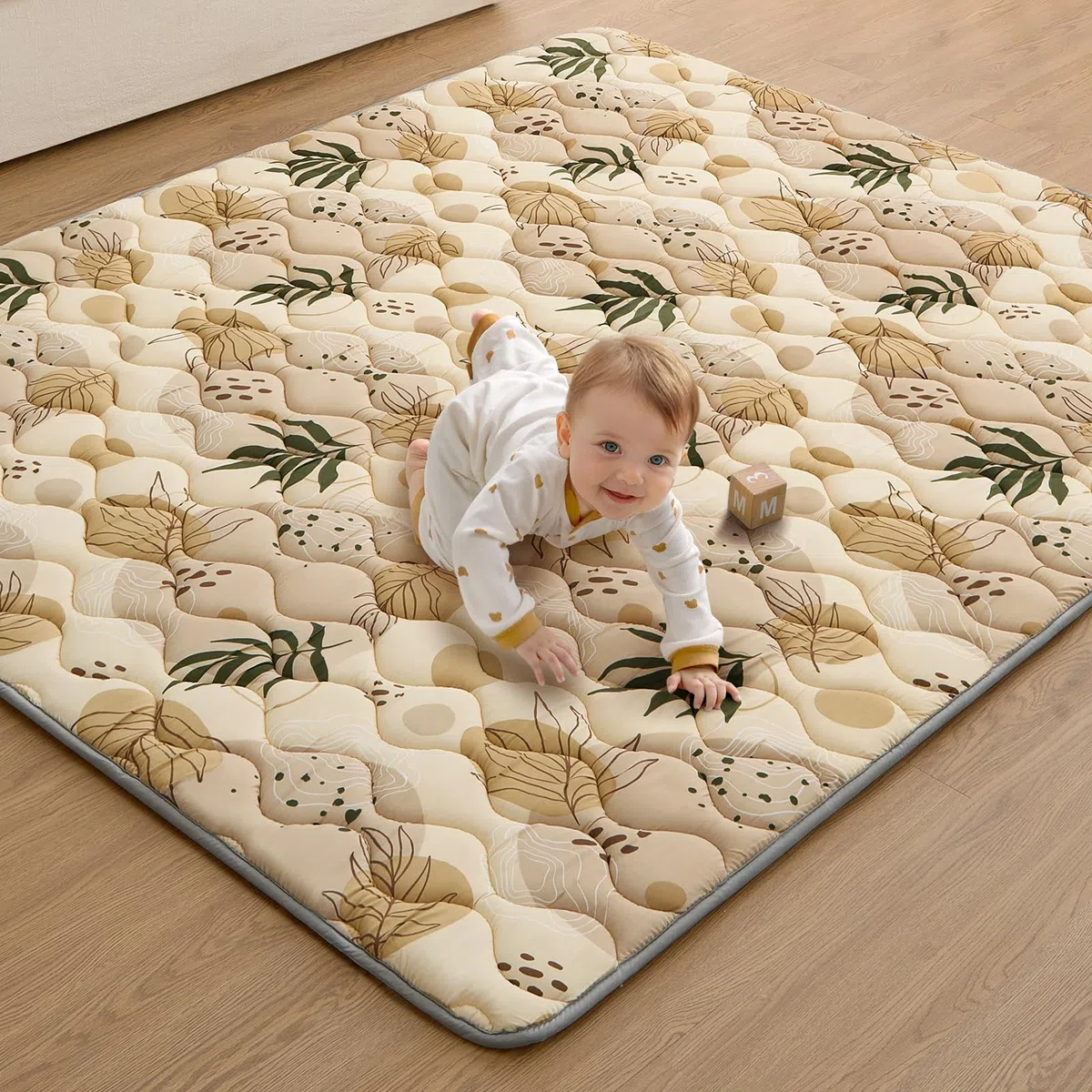 Blissful Diary Krabbelmatte Baby Spielmatte 180x150cm Krabbeldecke für Baby | Faltbar Baby Teppich, Waschbar, Rutschfeste Playmat, Extra Dicke Bodenmatte Kinder, Baby Essentials Geschenk Jungen Mädchen