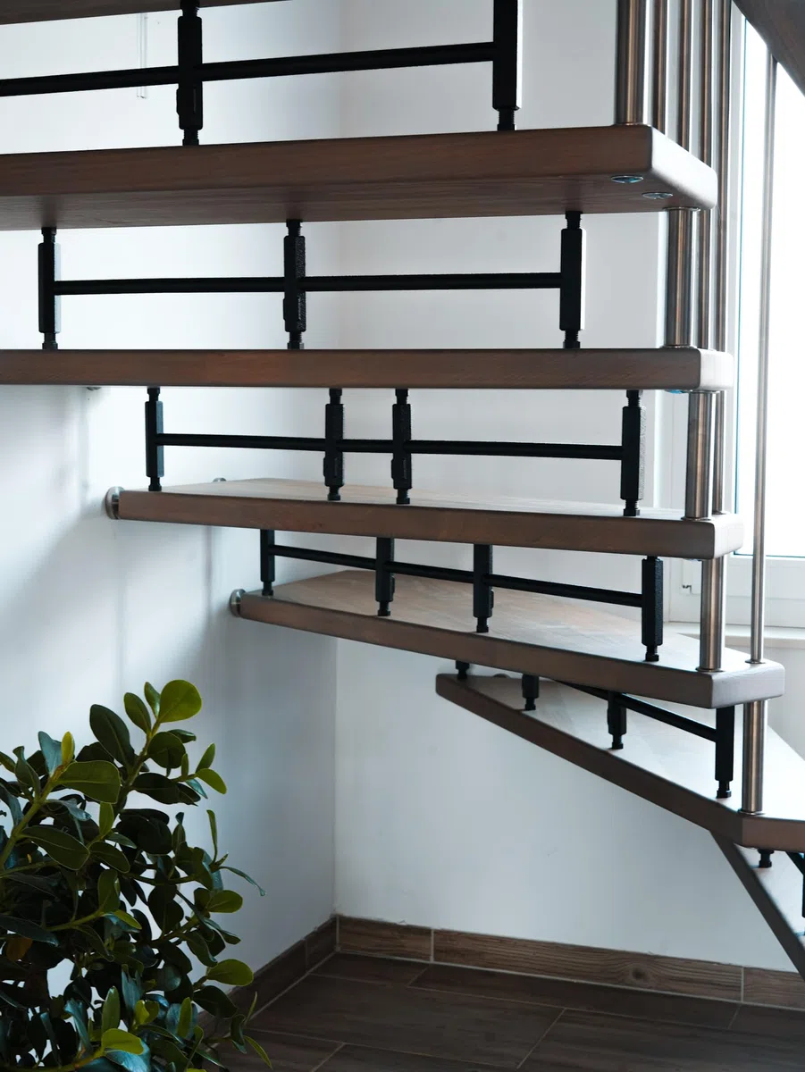 Treppenschutzgitter ohne Bohren, Kindersicherung & Haustierschutz für offene Treppenstufen, Schwarz (2, M 80 cm)