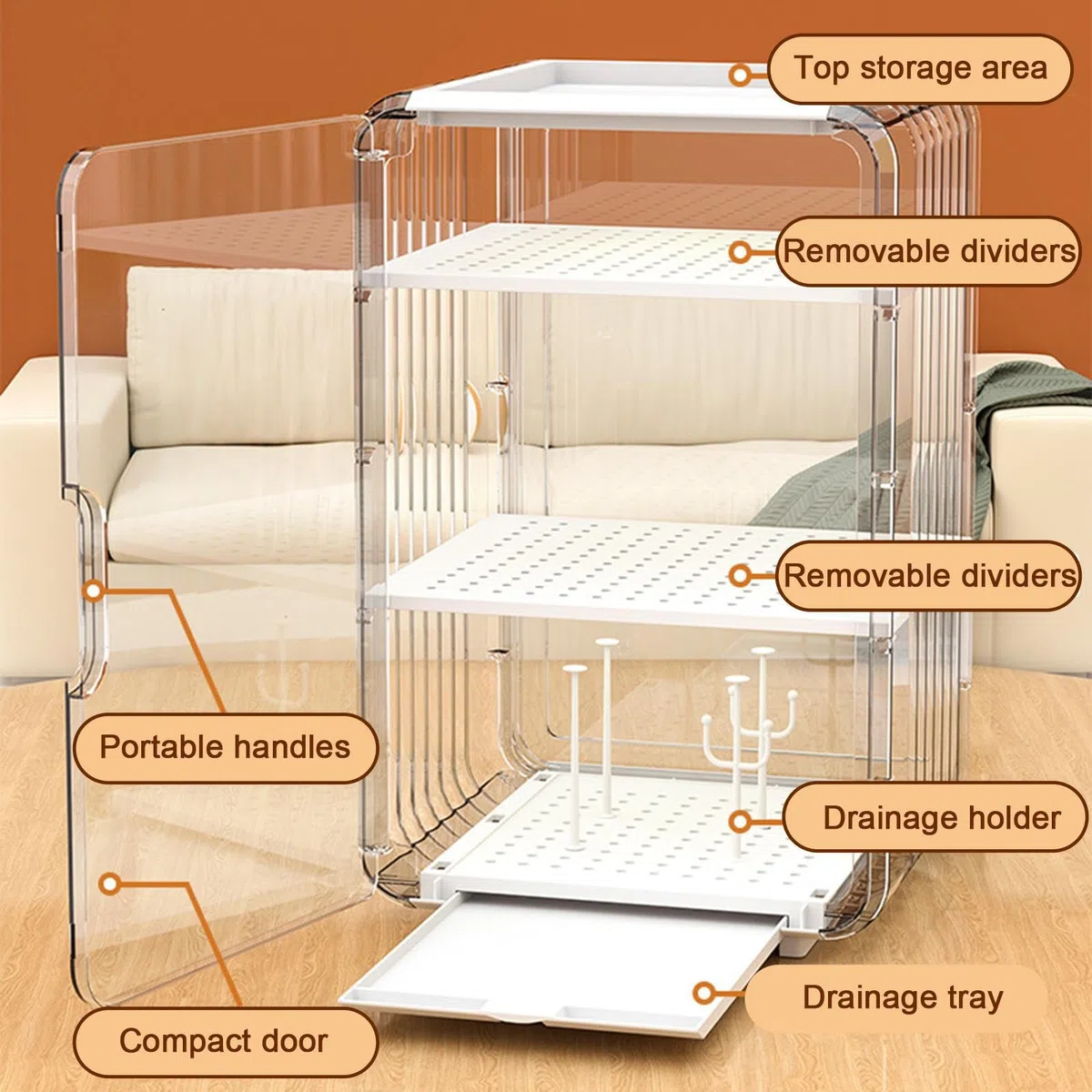 Babyflasche für Babyflaschen - Flaschenaufbewahrung | Organizer für Babybedarf | Große staubdichte Flasche mit Abdeckung für Kühlschrank Schlafzimmer Schlafsaal Badezimmerschrank p