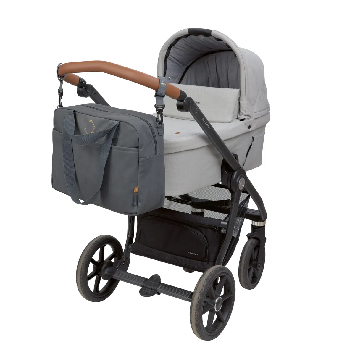 LÄSSIG Baby Wickeltasche mit Wickelunterlage, wasserabweisend, Kinderwagenbefestigung, Everyday Bag anthracite