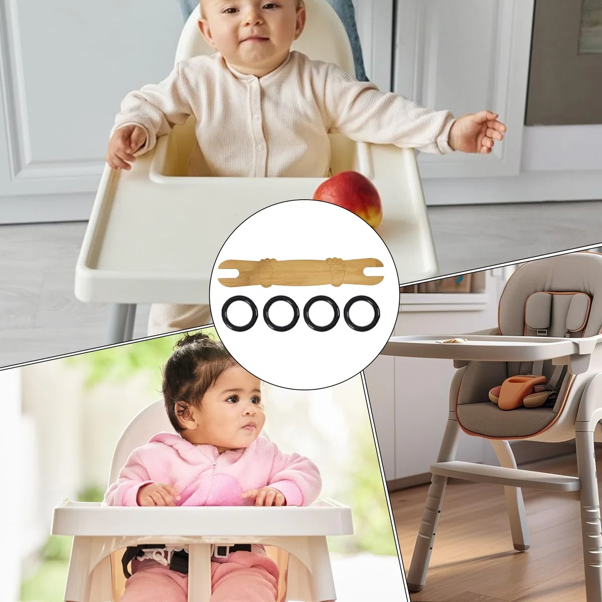 Hochstuhl-Fußstütze, rutschfeste Fußstütze aus Holz, ergonomischer Babybedarf, Kinderzimmermöbel für Kleinkinder, Essen, Essen und Komfort, 50 x 8,2 cm