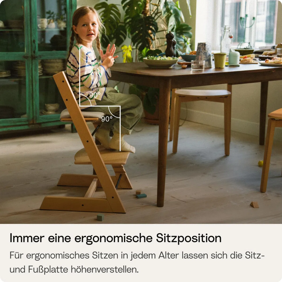 Stokke Tripp Trapp Stuhl Glacier Green – Verstellbarer anpassbarer Stuhl für Kleinkinder Kinder Erwachsene – Ergonomisch klassisches Design