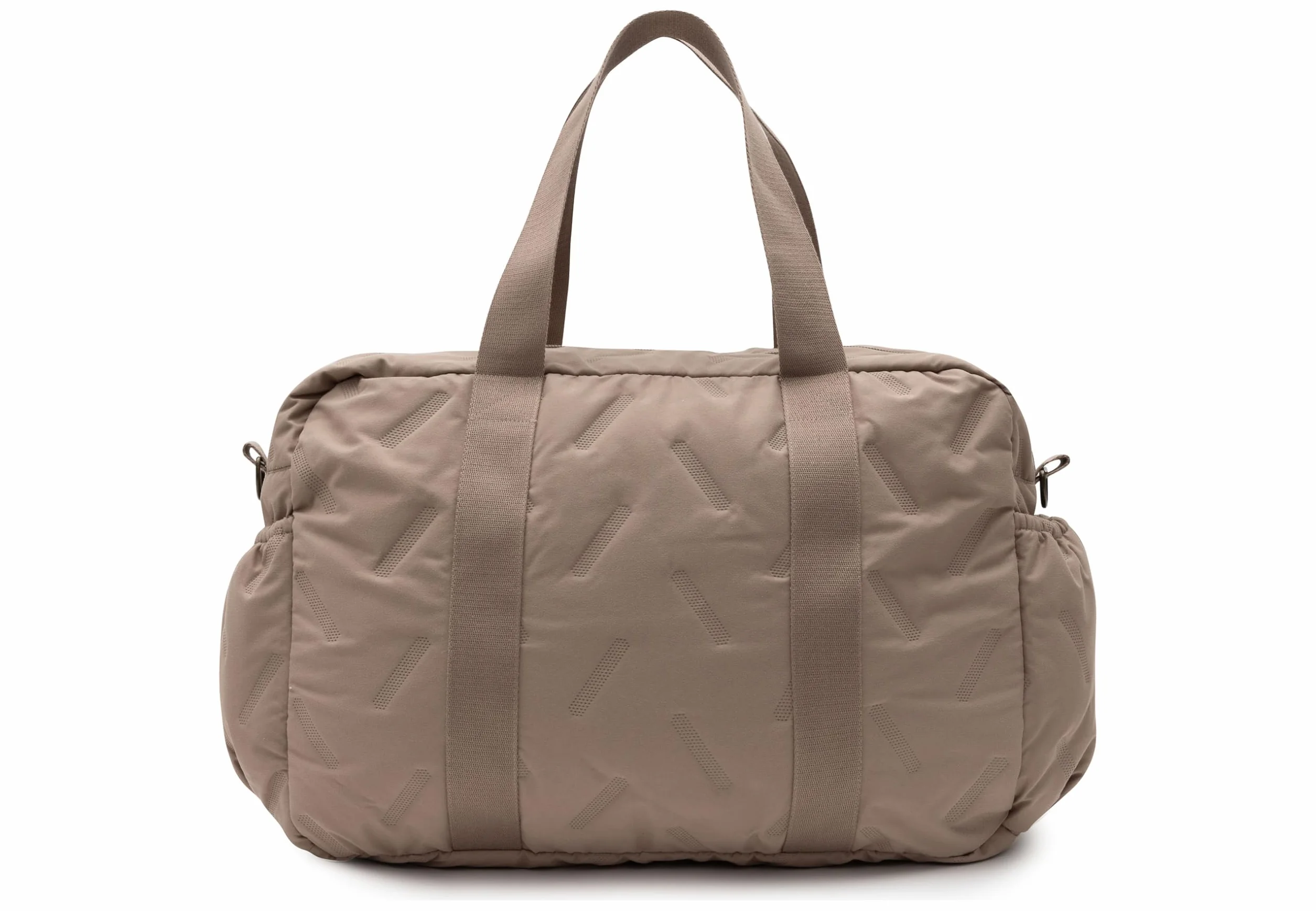 Jollein Wickeltasche Embossed Lily – Milky Coffee – Stylische Wickeltasche mit Geprägtem Muster – Wasserabweisend & Pflegeleicht – Verstellbarer Schultergurt – 42x30x15 cm