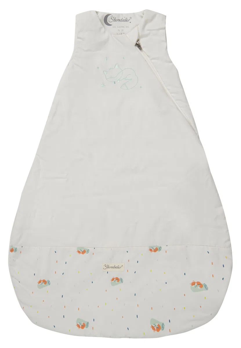 Sterntaler Schlafsack 100cm Fuchs Filou - aus Polycotton mit Hydrocool-Futter - wattiert - Zwei-Wege-Reißverschluss & Kabelöffnung - 1,50 TOG - Unisex Baby & Kleinkind, lichtgrau