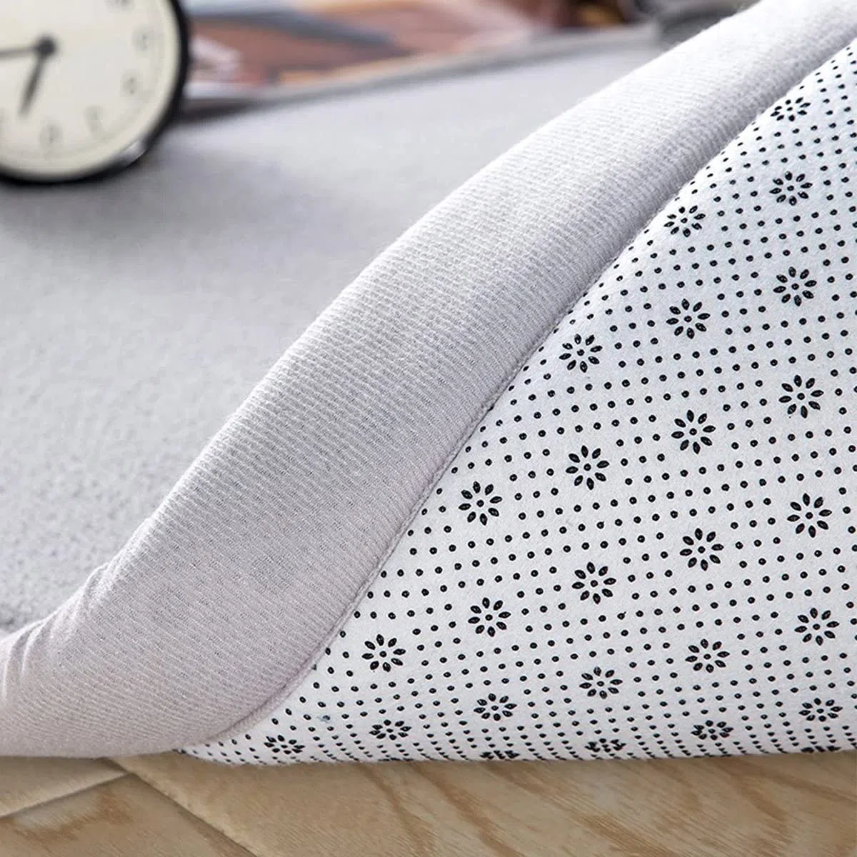 GGoty Großer Teppich, Korallensamt, Baby-Spielmatte, dick, für Kinder, Arbeitszimmer, Küche, Kinderzimmer, Krabbelmatte für Babys, rutschfeste Yogamatte (120 x 200 x 2 cm, grau)