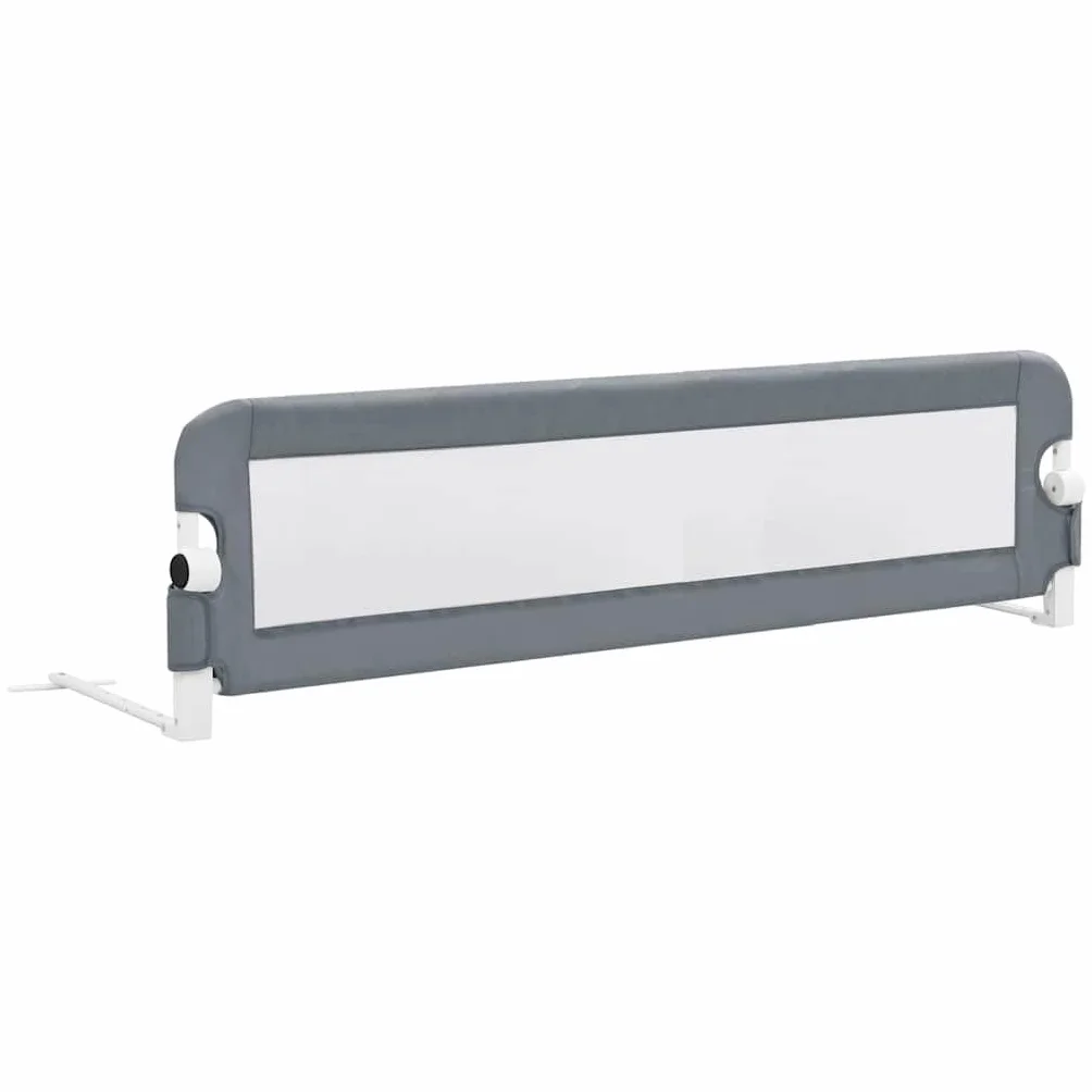 Sicherheitsbettgitter 150x42 cm Grau, Kleinkind-Bettschutzgitter aus waschbarem Polyester und Metallrohr, klappbar mit Taste auf jeder Seite, für Matratzen 10-20 cm, für Kinder