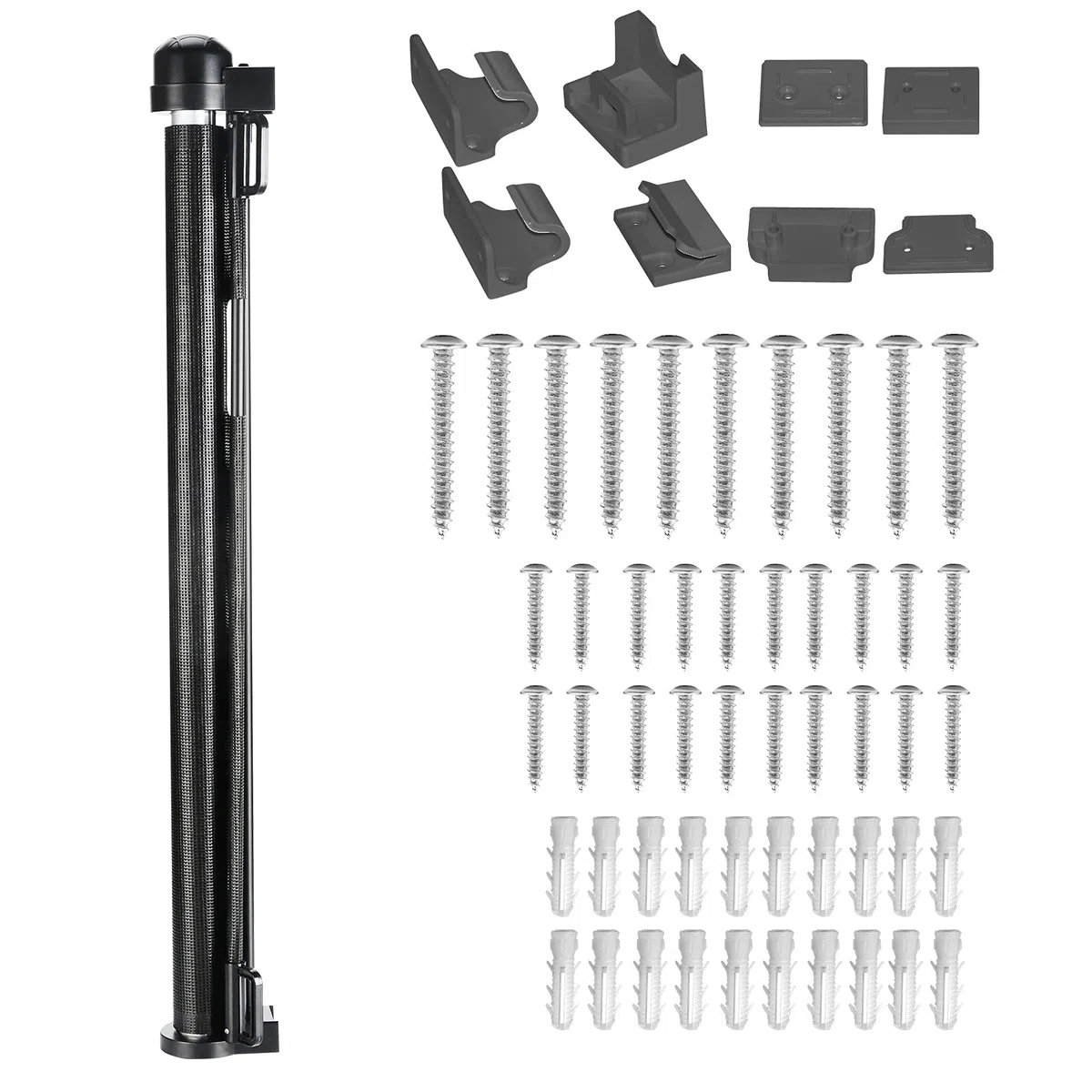 NAIZY Treppenschutzgitter Rollo Ausziehbar Türschutzgitter 87 x 0-300 cm Absperrgitter Treppenschutzrollo Baby Türschutzrollo Geeignet für Treppen Türen Innen & Außen, Schwarz