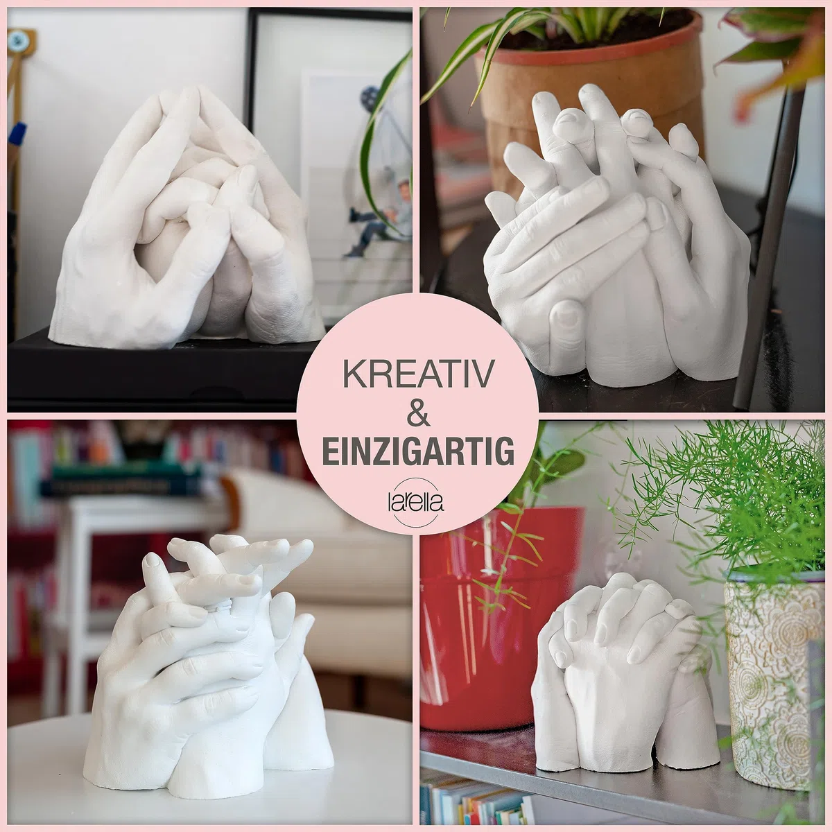 XXL Handabdruck Set Familie - Muttertagsgeschenke für Mama - Familien-Geschenke - Geschenk für die ganze Familie - 3D Handabdruck-Set - Personalisierte Geschenke für Familien