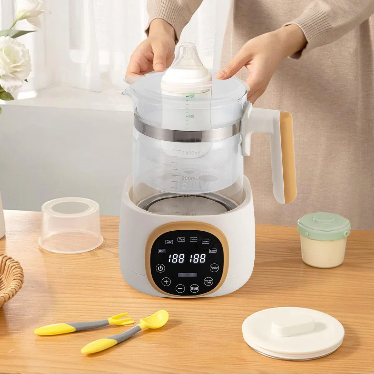 Flaschenwärmer Baby Wasserkocher 72h Warmhalten für Babynahrung Tee Kaffee 1.3 L Wasserkocher für Babynahrung