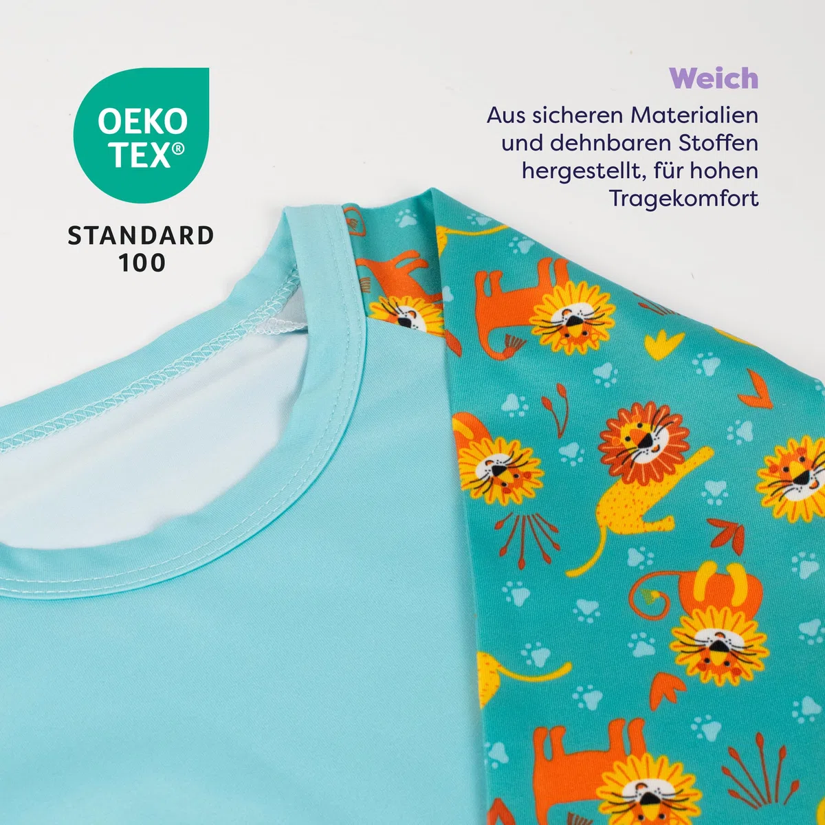 Bambino Mio UPF 40+ Set mit wiederverwendbaren Schwimmwindeln (2-3 Jahre) COOLE KATZEN | Enthält Schwimmwindelhose, Schwimm-Rashguard-Oberteil und Schwimmhaube für Babys und Kleinkinder