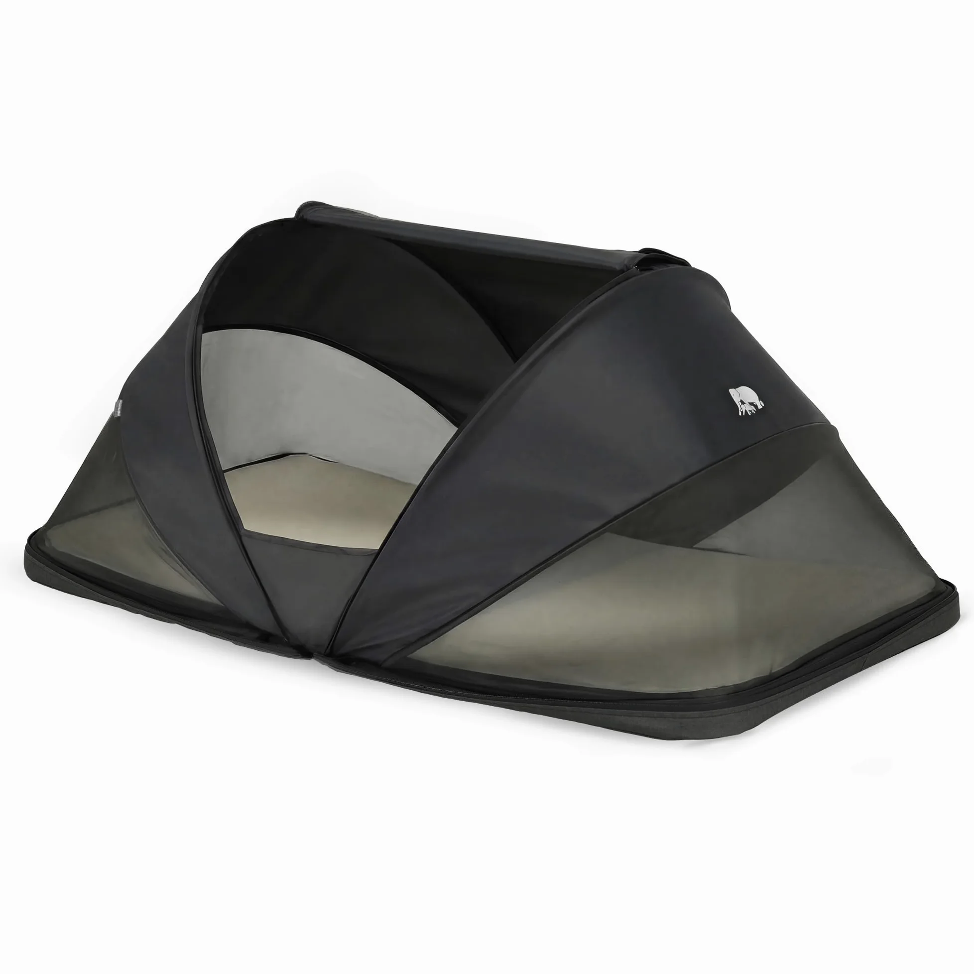 Deryan Cutey Kleinkind Reisebett mit Matratze, Pop-up Babyzelt, 0-2,5 Jahre, Faltbar in 2 Sekunden Aufgestellt - inkl. Moskitonetz & Reisetasche, für EIN Kind, 120x63x50 cm, Schwarz