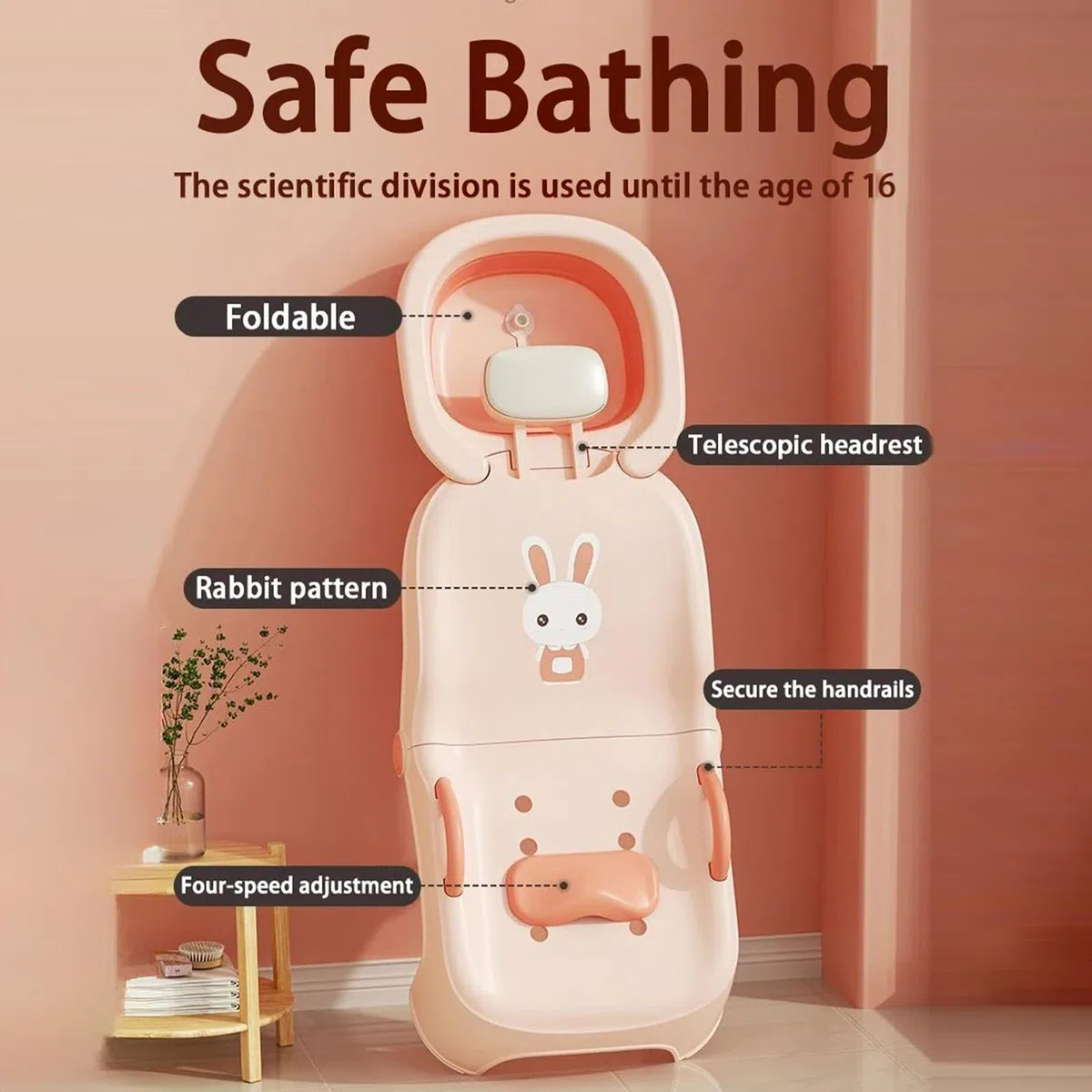 Faltbarer Shampoostuhl für Babys Verstellbarer, Tragbarer Und Leichter | Faltbarer Kinder Kopfhaarspüler Salon Stuhl Haarwäsche für Mädchen und 0-10 Jahre für Zuhause Badezimmer Dusch