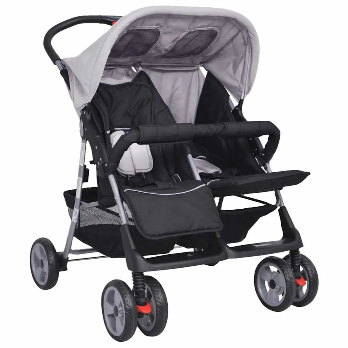Gecheer Bettlaken 60 x 120 cm, Spannbettlaken für Babys, 60 x 120 cm, Kinderwagen, Stahl, Grau und Schwarz