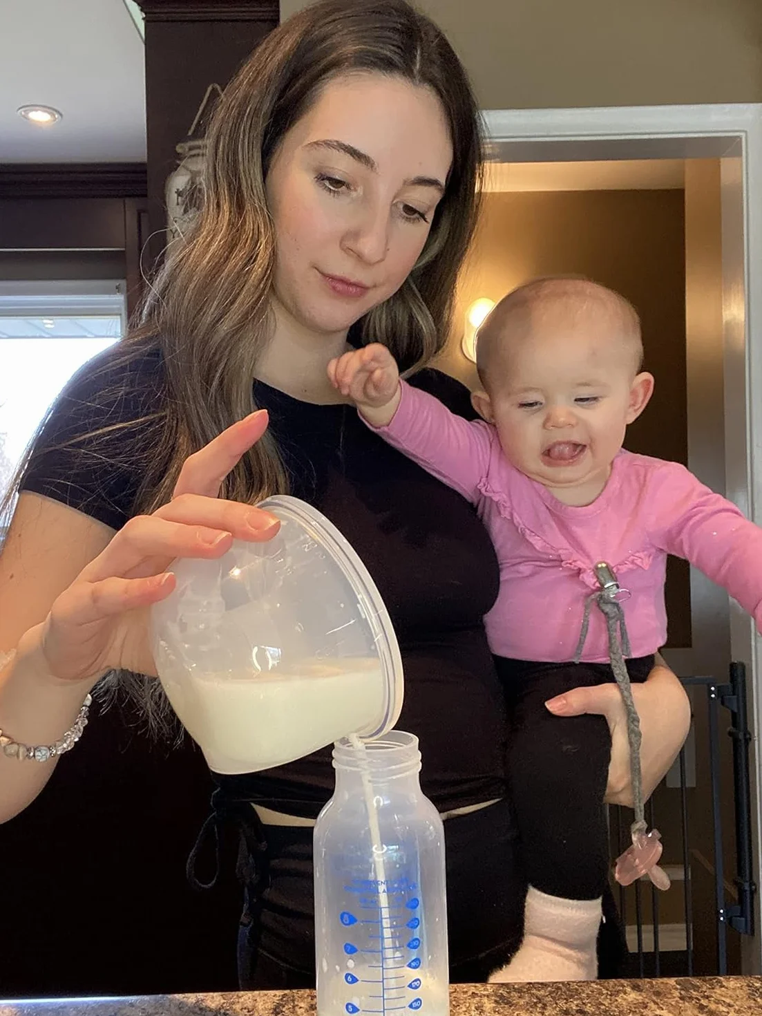 Bellababy Milchpumpe Elektrische Tragbare, Milchpump Freihändig, Geräuscharm und Schmerzfrei, 4 Modi & 9 Saugstufen, mit Touchscreen-LCD-Display,Einsatzgröße: 17 mm, 19 mm, 21 mm
