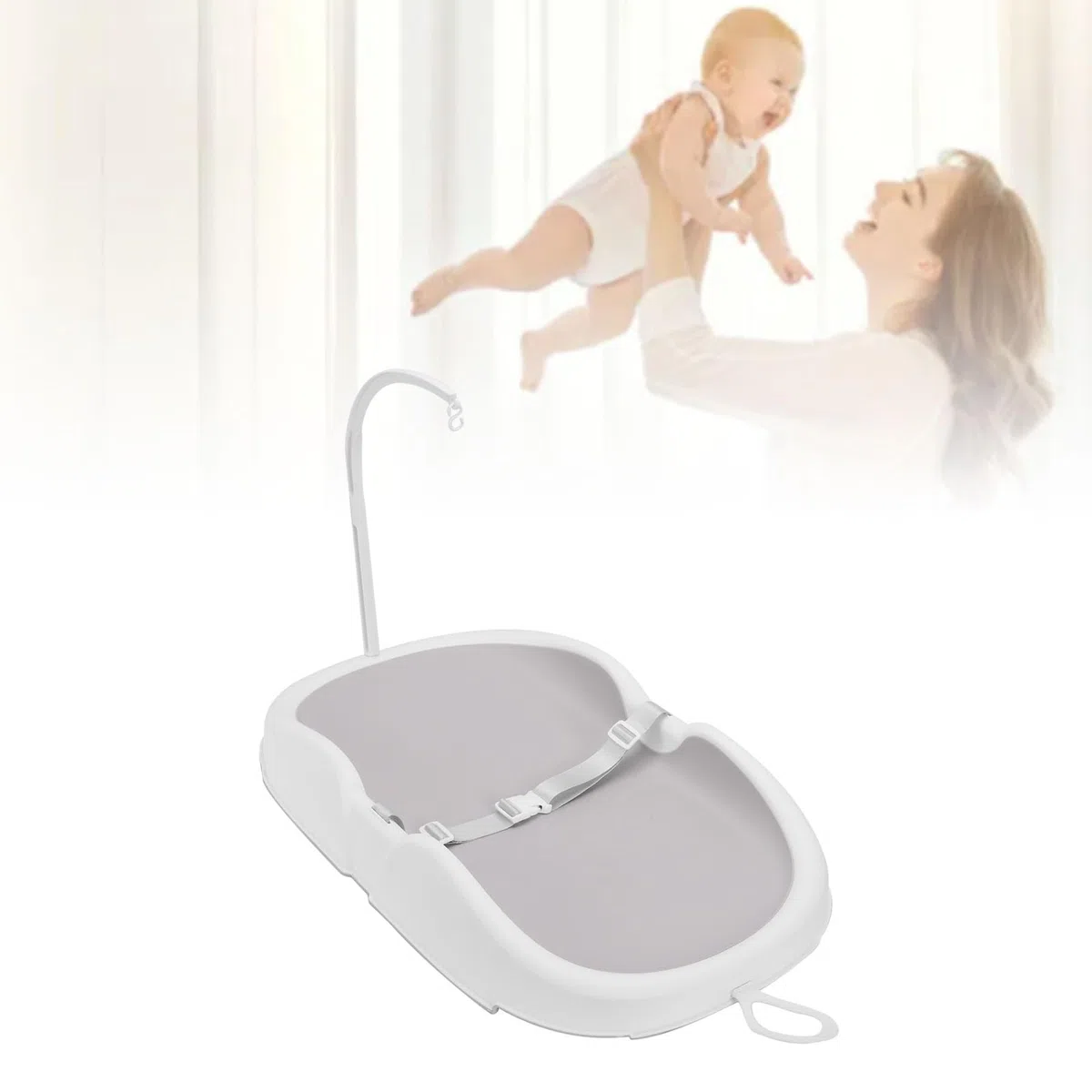 Sxhlseller Tragbare Baby-Wickelunterlage |Multifunktionale Wickelstation Zum Baden und Windelwechseln von Kleinkindern, Platzsparender Wickeltisch aus Kunststoff für die Pflege von Neugeborenen und