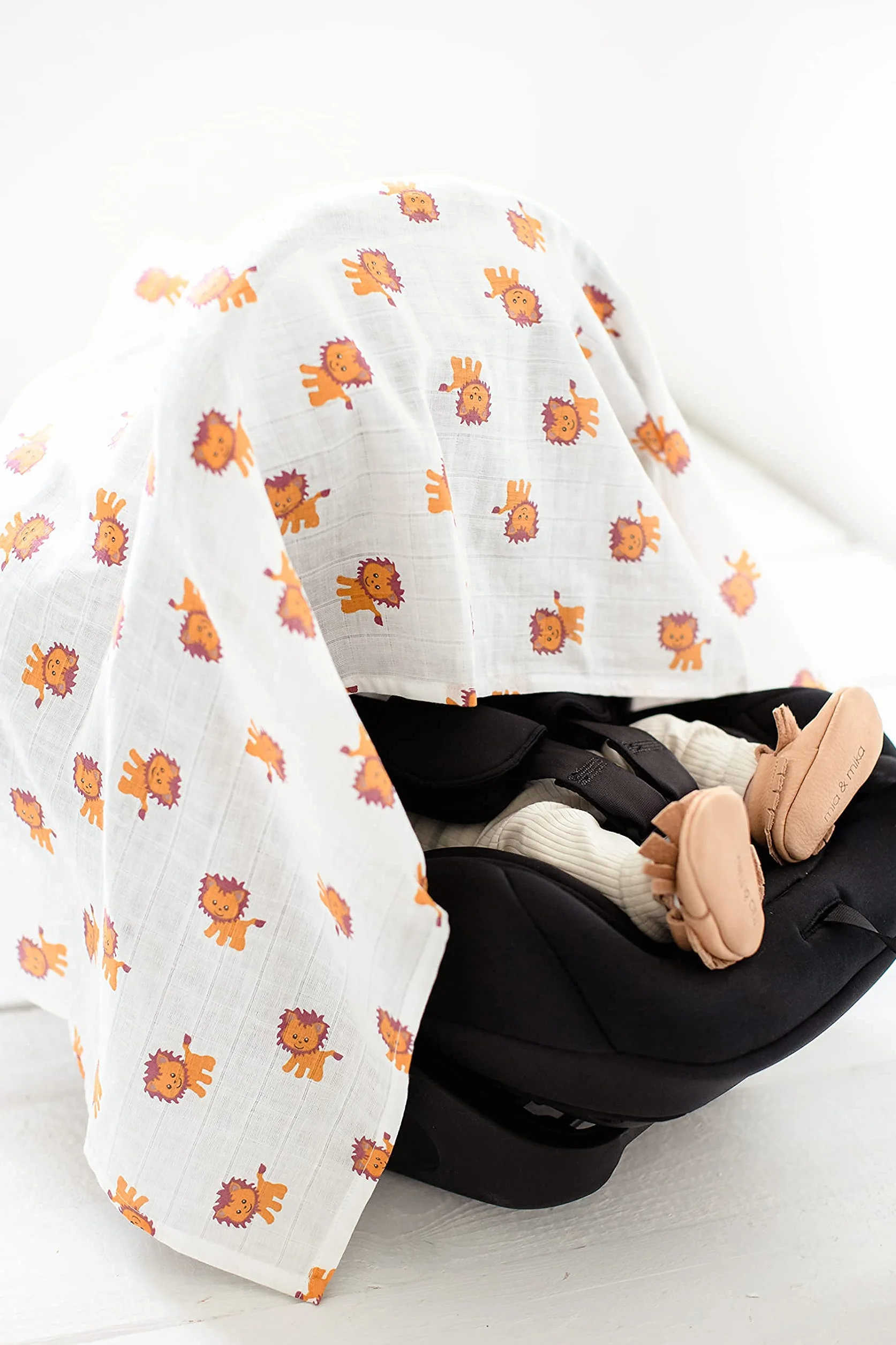 CuddleBug „Safari und Freunde“ 4 Stück 120 cm x 120 cm Lange Baby Decke für Babys | 5 Farbkollektionen | Musselin Decke | Babydecke Mädchen oder Jungen | Babydecke Baumwolle