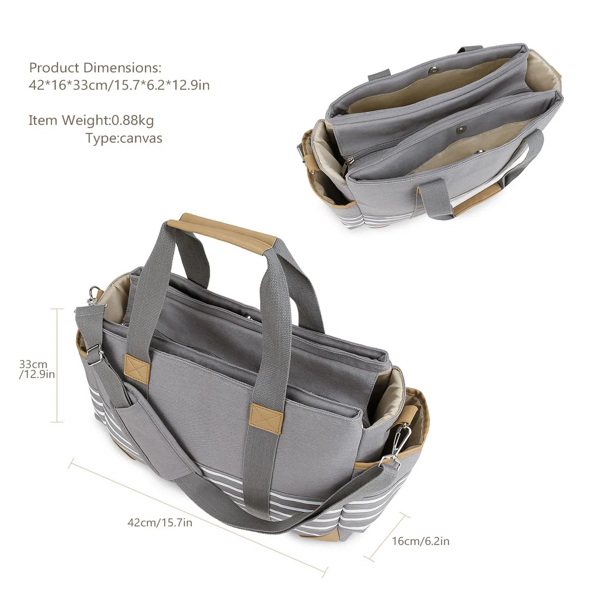 Modisches, schlichtes Design für Mütter, Schultertrage, bequemer Griff, Stadt, Pendler, Reisen, stabile Canvas-Handtasche
