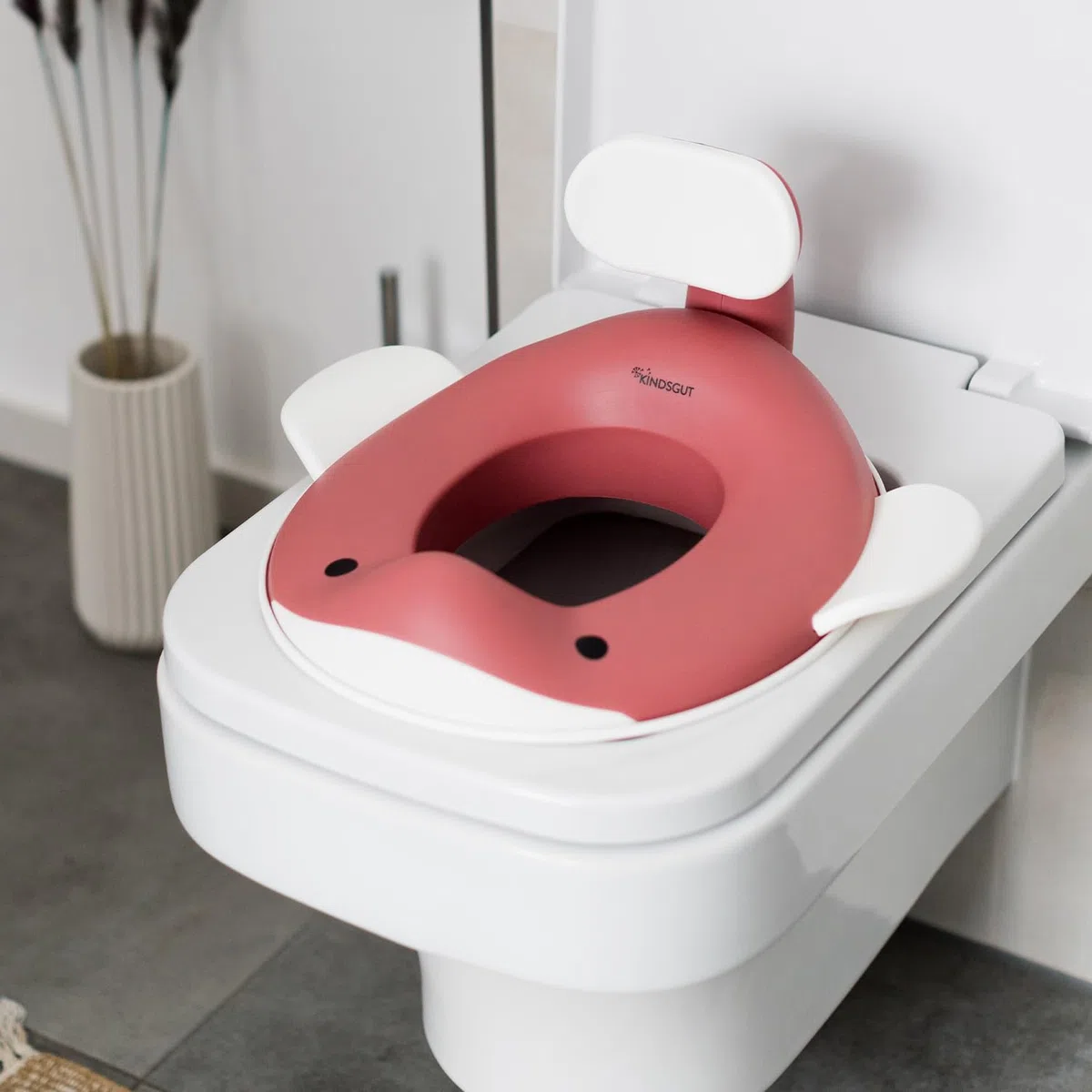 Kindsgut Toiletten-Aufsatz Wal für Kinder, kinderfreundliches Wal-Design, in dezenten und modernen Farben, Altrosa