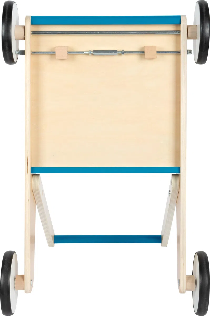 small Foot Lauflernwagen Petrolblau, robuster Schiebewagen aus Holz, mit großer Ladefläche, ab 12 Monaten, 12611