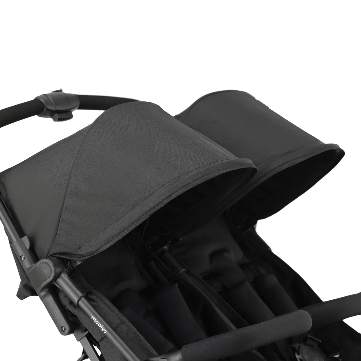 Tess Doppel-Kinderwagen Geschwisterwagen ab Geburt bis 4 Jahre 22 kg leicht zusammenklappbar freistehend großer Staukorb inkl. Regenverdeck Schwarz
