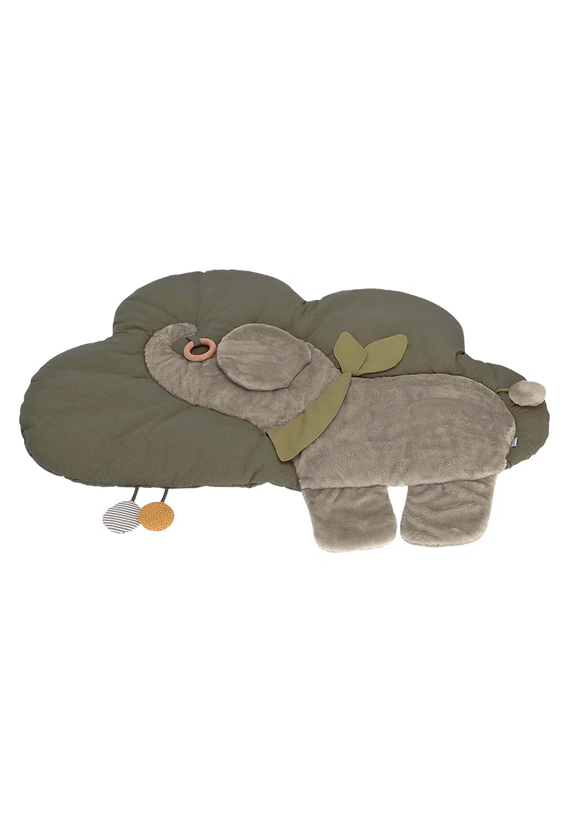 Sterntaler Baby Unisex Krabbeldecke Wolkenform Elefant Eddy - Schlafteppich, Spielmatte aus Flauschstoff, Spieldecke - grau