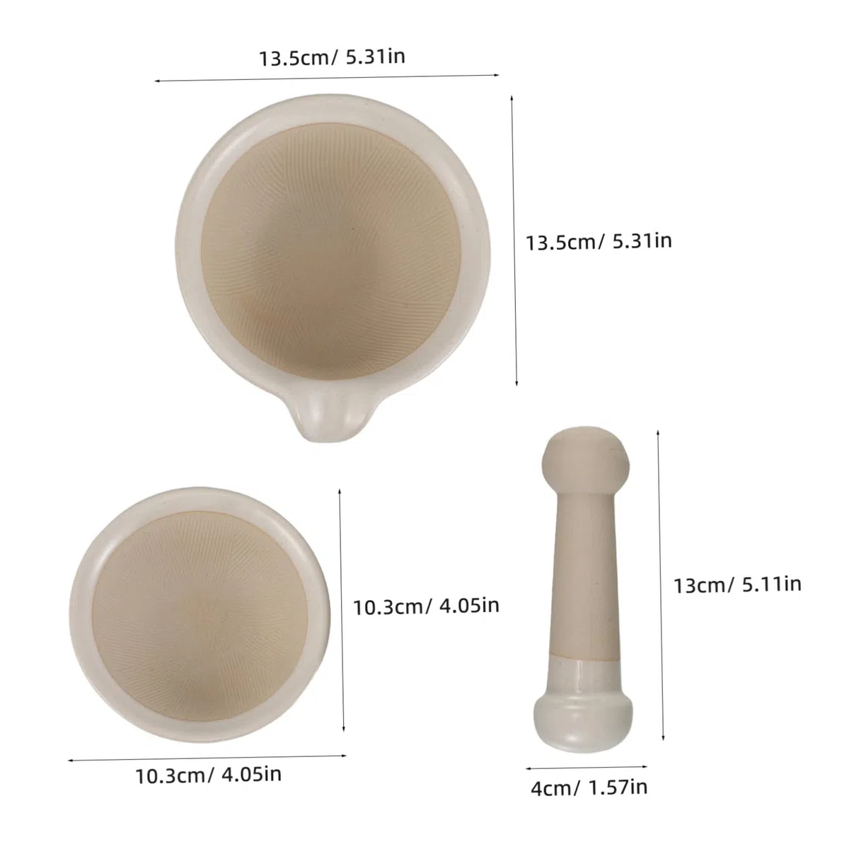 Food Masher Set Keramik Japanischer Stil Mahl Fütterungsschale mit Stößel Tragbar Leicht zu Reinigen Geruchsresistent für Glatte Babybreie und Babynahrung