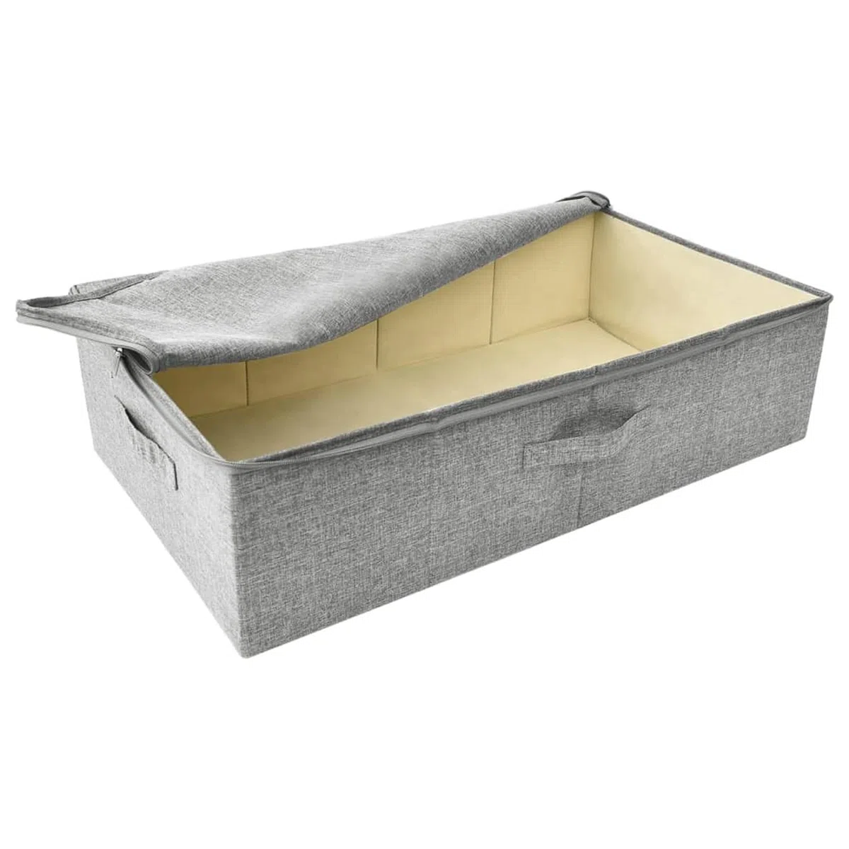 Tidyard 2 STK. Faltbare Aufbewahrungstasche, Dekoboxen mit Reißverschluss, Aufbewahrungskörbe, Spielzeug-Organizer, Stoff Grau 70x40x18 cm