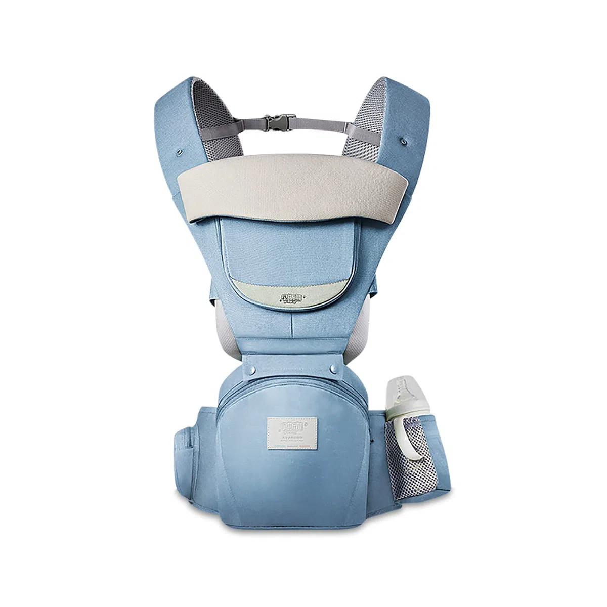 SONARIN Multifunktions 3-in-1 Babytrage mit Hüftsitz,Reine Baumwolle 3D Air Mesh Atmungsaktive Babytrage für Baby 0-36 Monate,Ergonomisch,Einstellbar,Alle Positionen,Bis zu 30 KG(Blau)