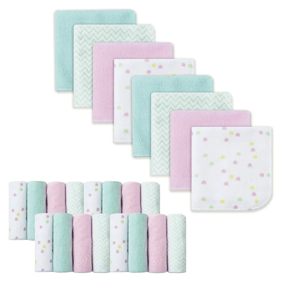 Softan Baby Waschlappen 24 Stück Badetücher für neugeborene 23 X 23 cm Handtücher Set, weiche und super saugfähig