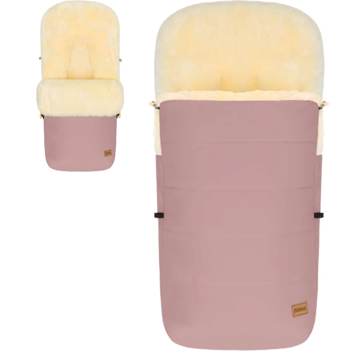 Fillikid Winterfußsack Lammfellfußsack für Kinderwagen Buggy Jogger Rosa