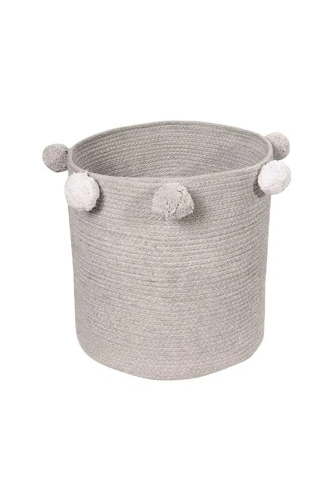 Lorena Canals Aufbewahrungskorb Bubbly Natürliche Baumwolle -Hellgrau - Weiß- 30x30x30 cm