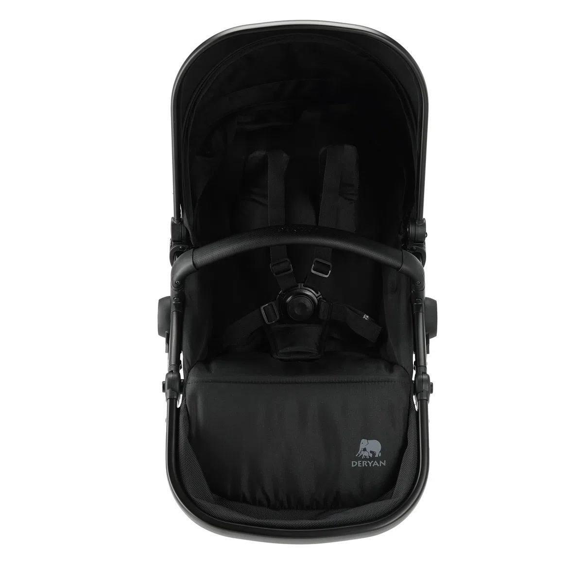 Deryan Zweite Sitzeinheit für Evy V2 Kinderwagen - Zweitsitz mit 5-Punkt-Sicherheitsgurt, 4 Liegepositionen, bis 25 kg, Schwarz
