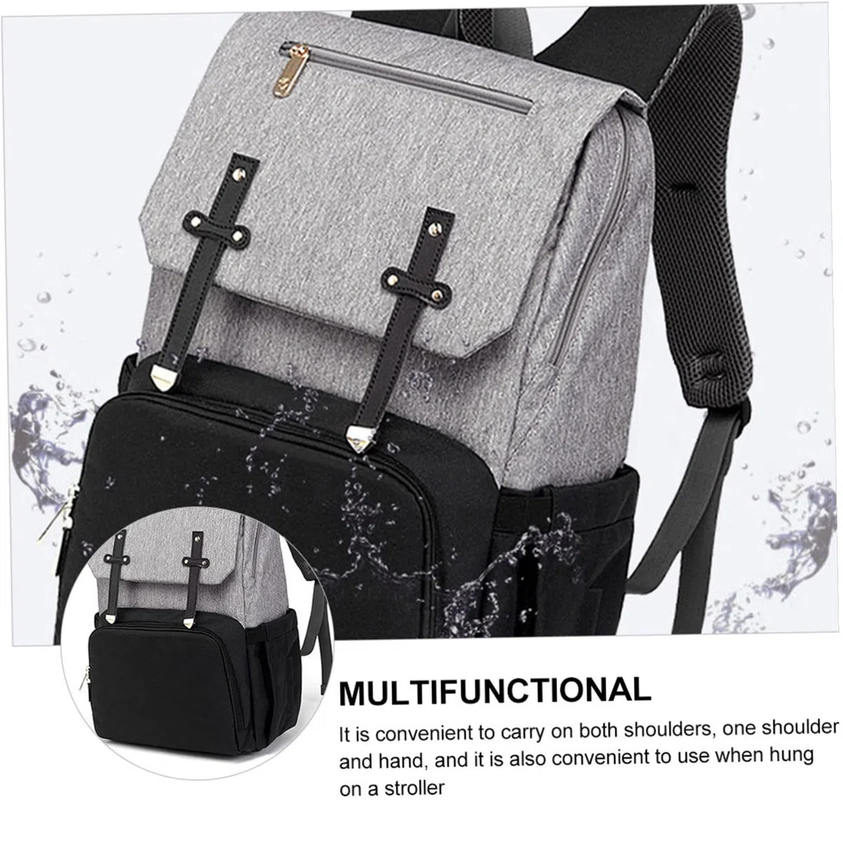 Multifunktionaler Wickelrucksack für Mama mit Großer Kapazität Strapazierfähigem Oxford Stoff zum Reisen und Ausflügen