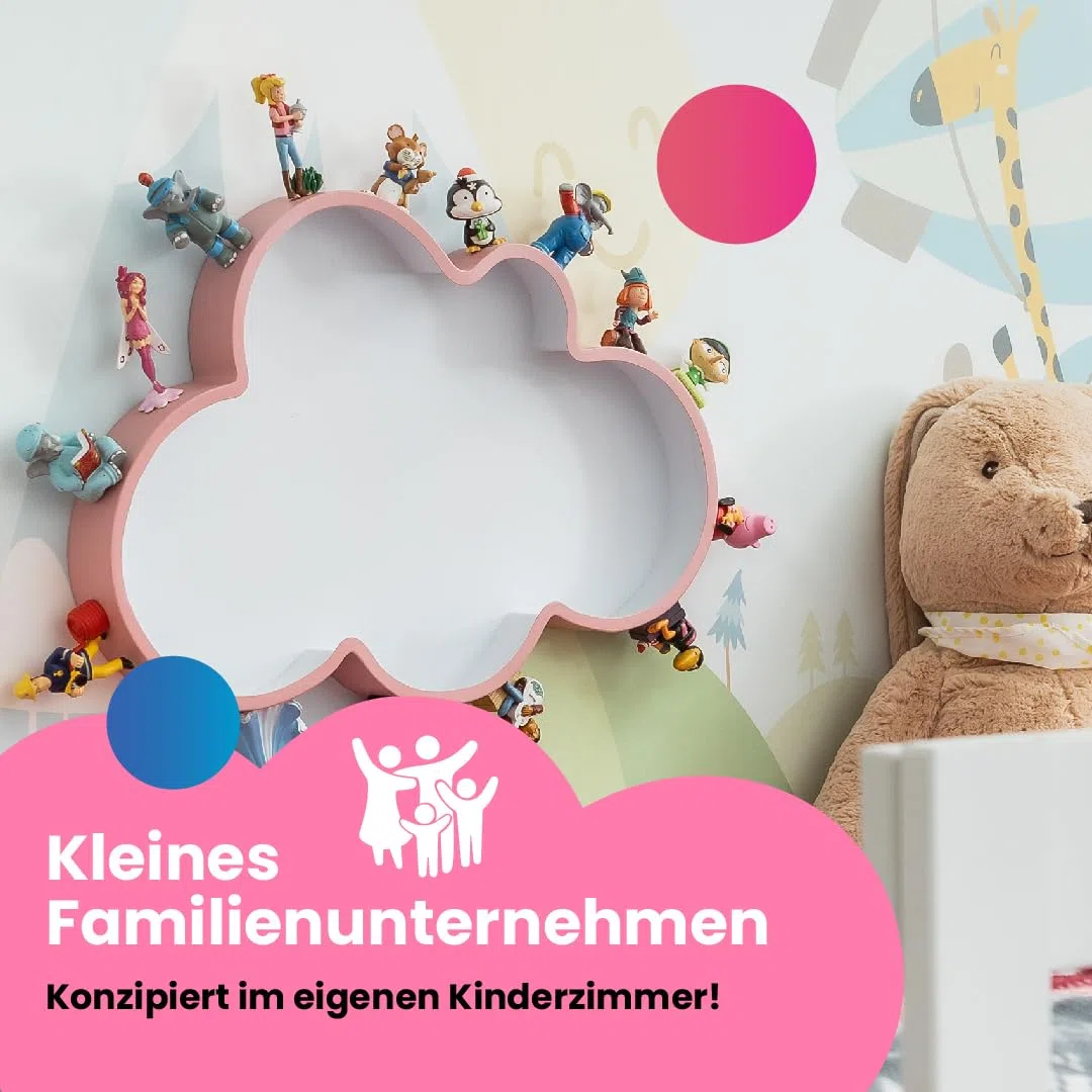 I Wandregal für bis zu 100 Tonie Figuren I Wolkenform I 100% magnetisch I Ideal geeignet für Tonie Figuren der Toniebox I Regal fürs Kinderzimmer I Tonieboxregal für Mädchen und Jungen (Rosa)