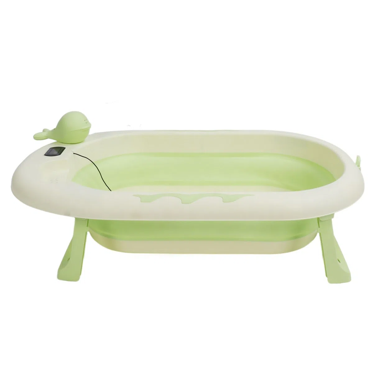 Zusammenklappbare Badewanne für Neugeborene mit Echtzeit-Temperaturmessung für Ein Angenehmes Badeerlebnis für Babys Im Alter von 0–9 Jahren (Zartes Weidengrün)