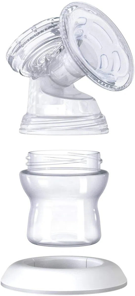 Chicco Naturally Me Elektrische Milchpumpe mit Stimulations- und Zugmodi, 10 Intensitätsstufen, ergonomische Form, mit geneigtem Sauger und luftdichtem Deckel, 150 ml