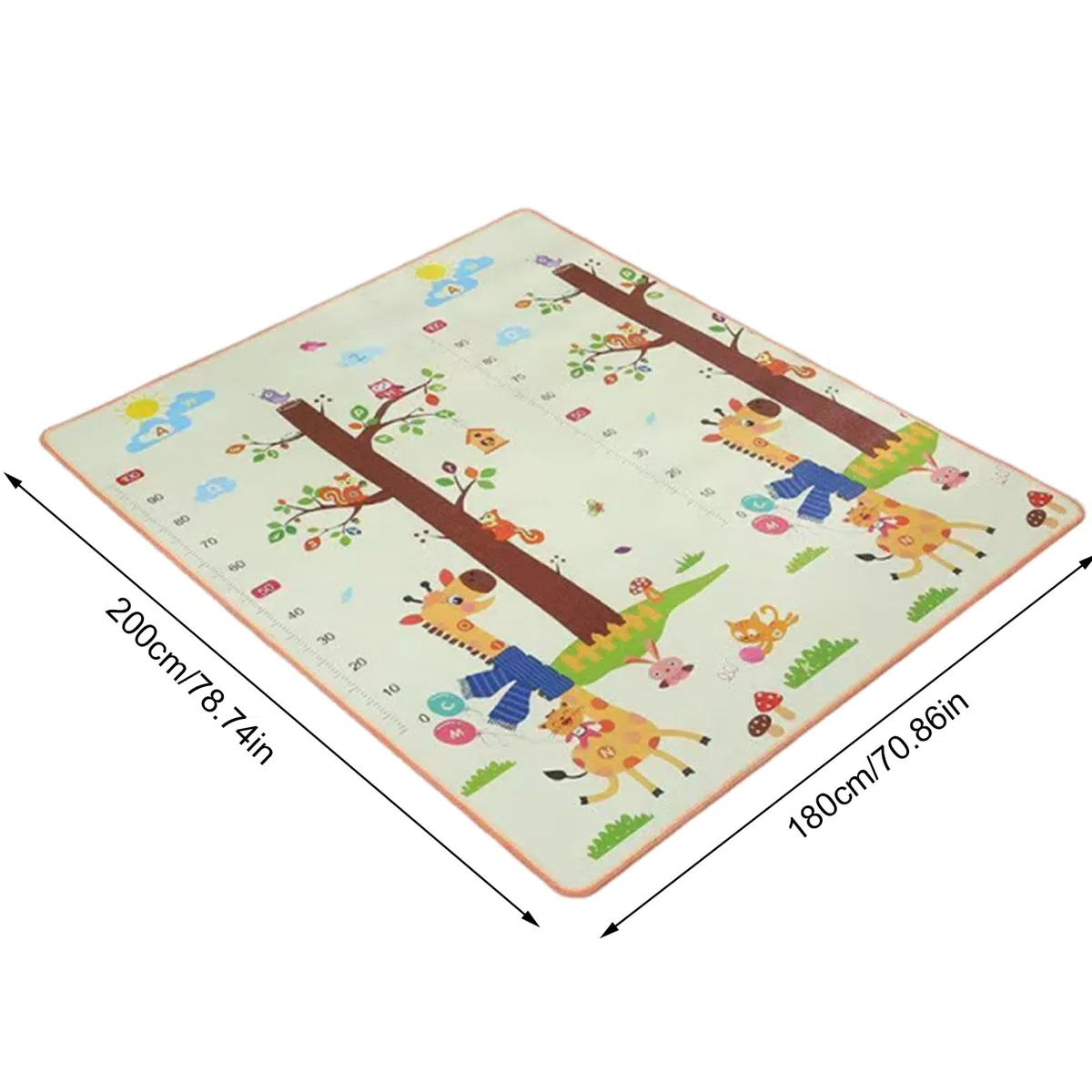 Kinder-Spielteppich, waschbarer Klassenzimmer-Teppich, doppelseitig, interaktiv, für Klassenzimmer, Spielzeit, drinnen und draußen, Picknick, Kindergarten, Krabbeln, Training, Kindergarten