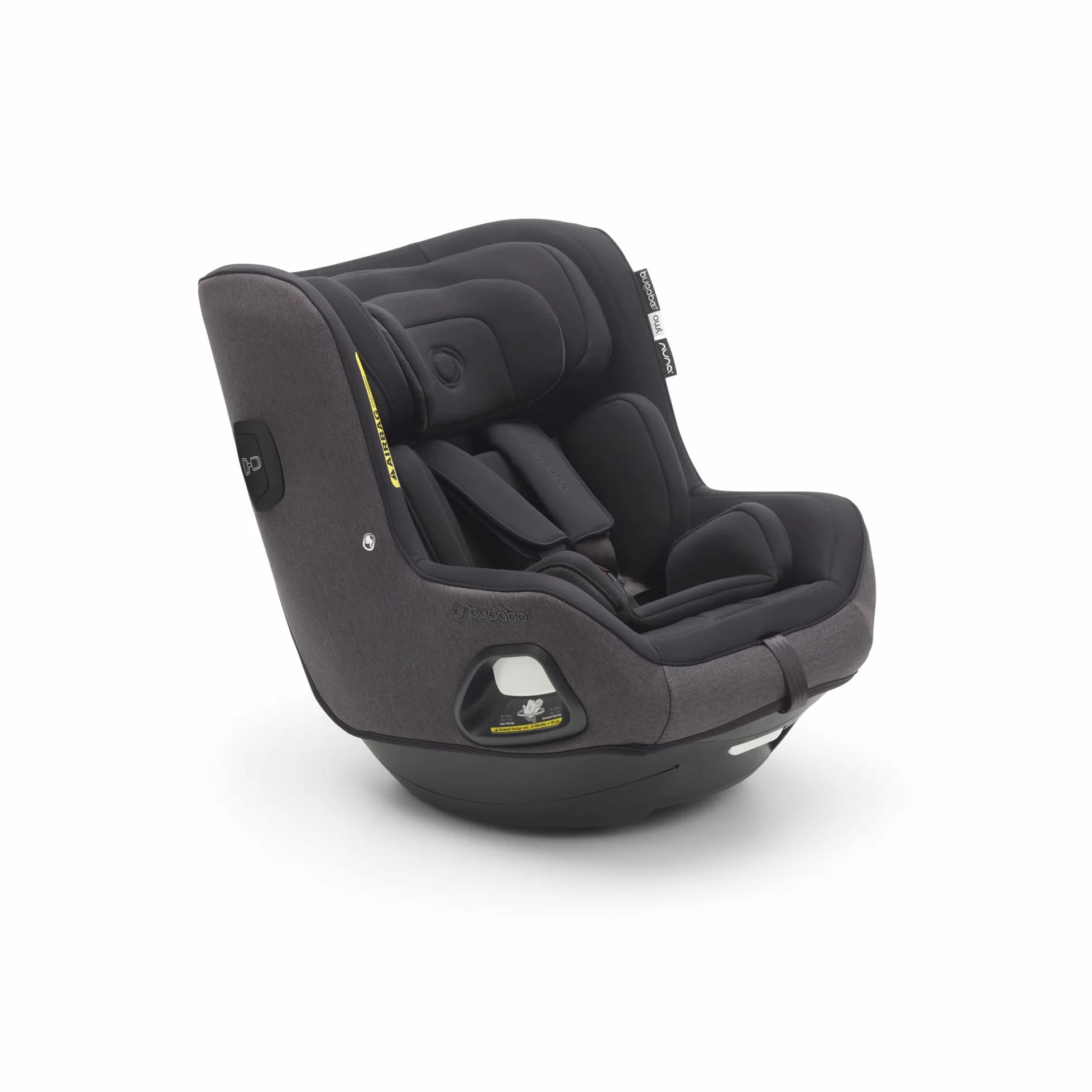 Bugaboo Owl by Nuna Isofix Kindersitz von der Geburt bis 4 Jahre, 0-18 kg | 360 Grad drehbar, Gruppe 0+/1, ultimativer Komfort und Sicherheit, verstärkte Schale und seitlicher Aufprallschutz, Black