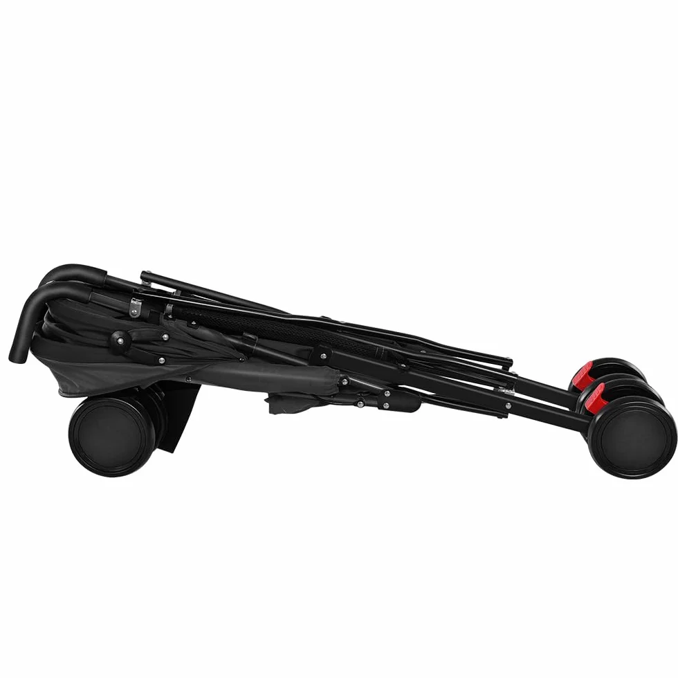 Kinderwagen, leicht und kompakt, von 0 Monaten bis 4 Jahren, maximale Tragfähigkeit von 25 kg, zusammenklappbarer Kinderwagen, neigbare Rückenlehne, automatische Faltung in 1 Schritt, CanopyD-Schwarz