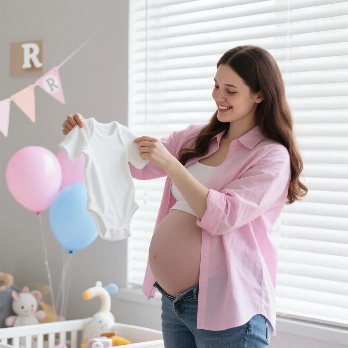 Baby Lätzchen zum Bemalen Set 12 Stück – 8 Baumwoll Bodys Kurzarm & 4 Doppellagige Lätzchen, 14 Textilstifte & Vorlagen für Babyparty Spiele