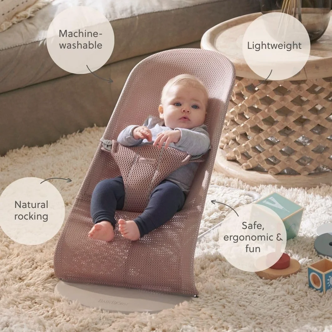 BabyBjörn Babywippe Bliss, Netzstoff, Altrosa