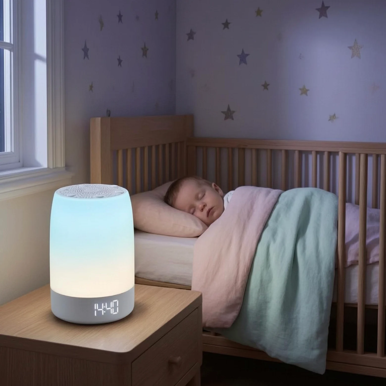 Beruhigendes Rauschgerät Machine beruhigend Einschlafhilfe mit Timer benutzerfreundlich Klangmaschine mit Timer für Babys, Schlafzimmer