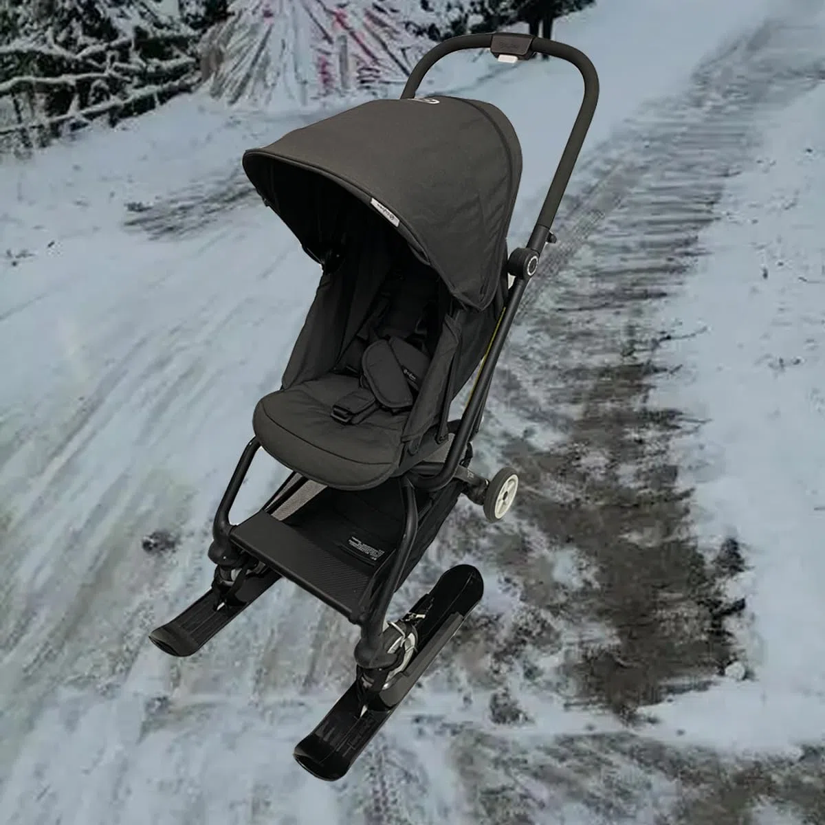 Universal Skischild für Kinderwagen und Trolleys für Haustiere, Schneewagen- oder Strandgleiter, Ski-Board und Strandrollbrett für Rollstühle